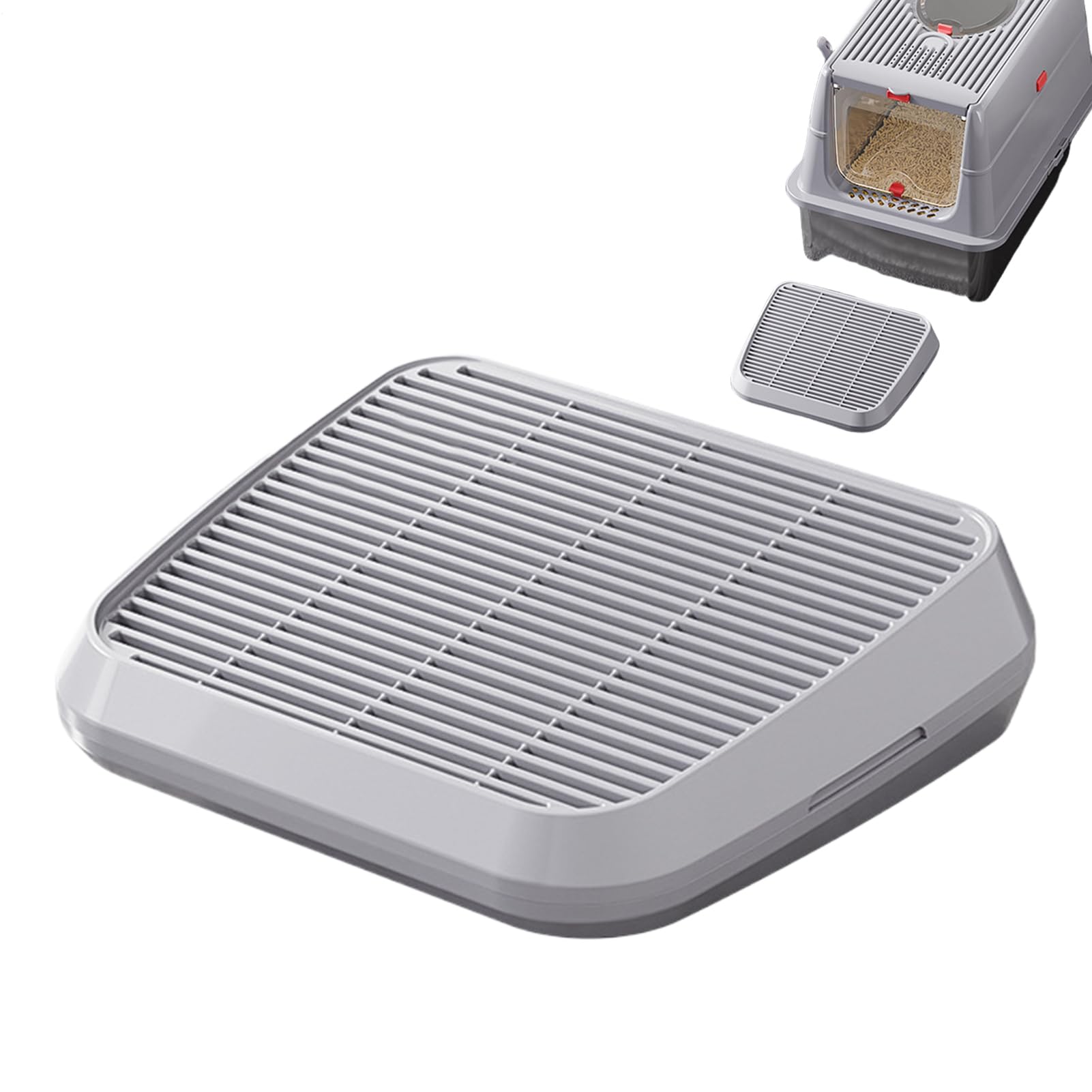 猫用 システムトイレ用 スノコ型 飛び散り防止 ステップ 足拭きマット 室内 屋内 おしゃれ 滑り止め付 洗える お手入れ簡単 猫砂 キャッチャー 子猫 成猫 老猫 シニア コンパクト 介護 サポート 玄関 ベージュ グレー｜Verve Collection