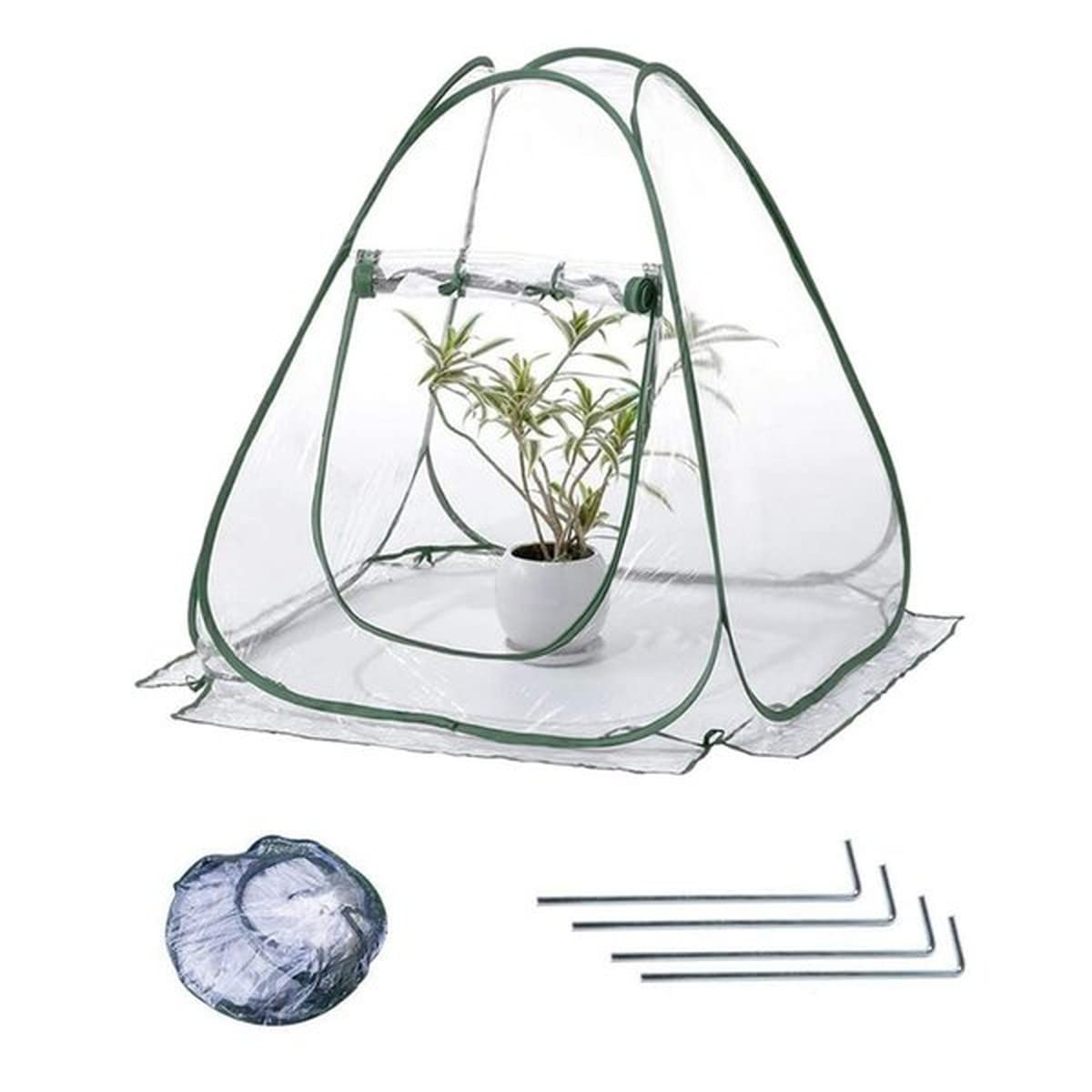 ビニール植木室 小型 ポップアップ式 飾り気のない植木室 折りたたみ式 70×70×80糎 ガーデニング 植木室取りまかなう 身寄り家庭菜園 霜除け 防寒 園芸装置 鉢植え 観葉草木 花やしき 作りだす 育苗用