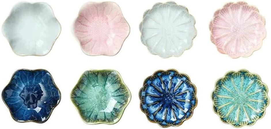 小皿 8点仕掛ける 蓮の花 今めかしい 和食器 豆皿 瀬戸もの 香辛料皿 醤油皿 漬物皿 小鉢 和風 一皿 御厨子所備品 取り皿 ちゃぶ台用
