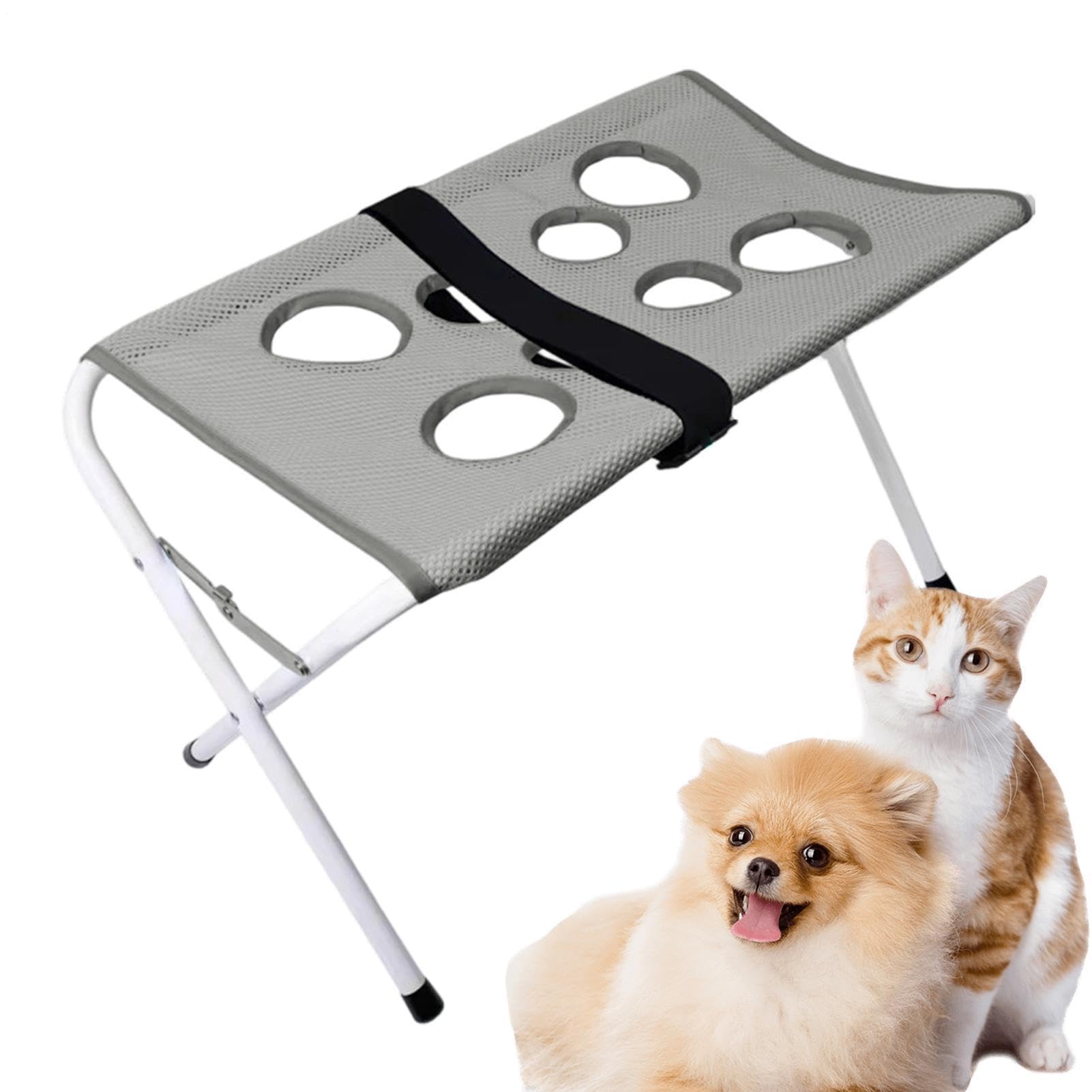 愛玩動物用 グルーミングテーブル ハンモック 犬 猫 爪切り 切り調える 助けること台 折りたたみ メッシュ 8穴 通気性人並み外れた 小型犬 中型犬 一風呂 髪の毛とり捨てる お取りつくろう備品