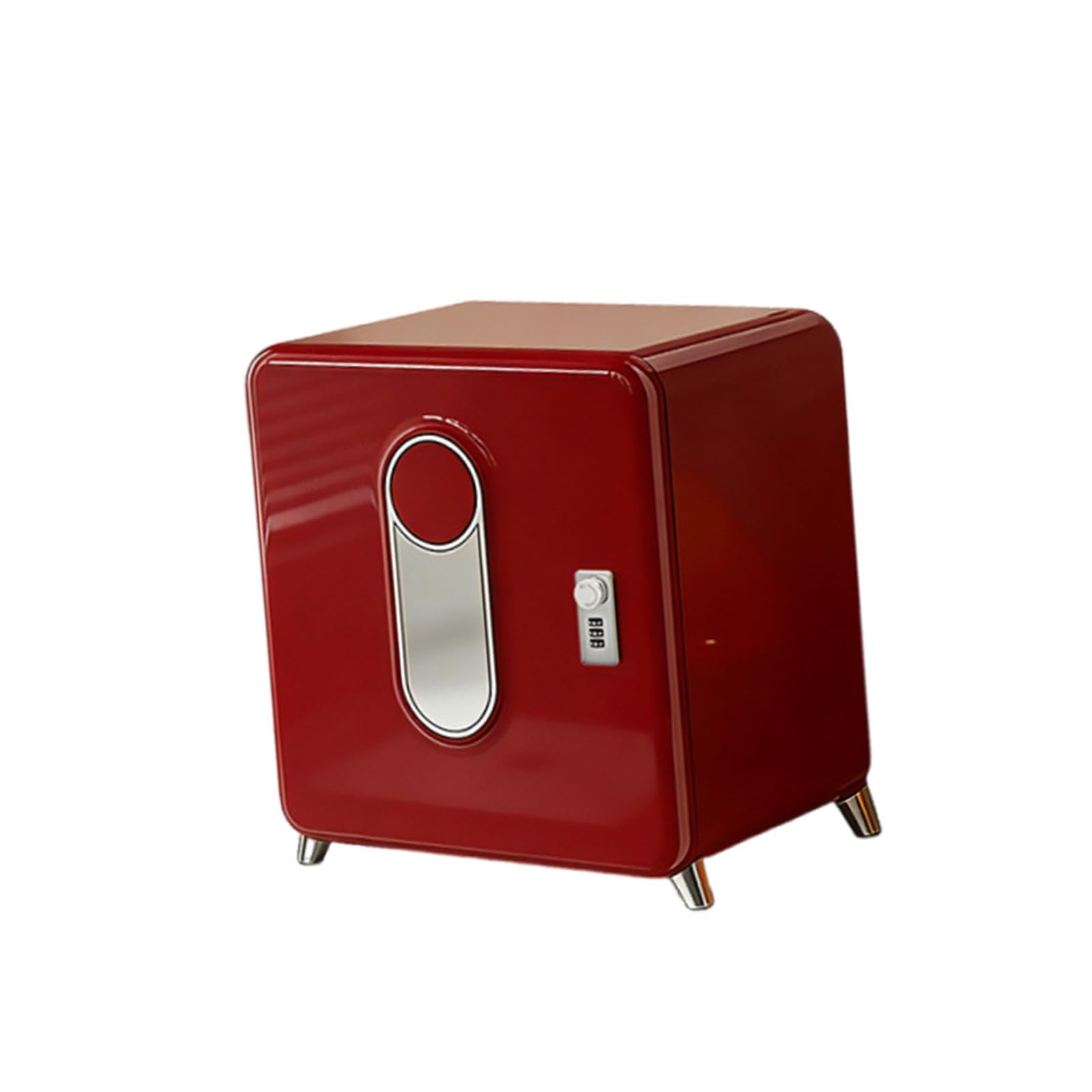 納めるボックス席 鍵付き添い人 文字盤式 小型 御金蔵 価値高い品入れ ミニ御金蔵 卓上 納める入れもの レトロ調 整理保存用具 A5 書きもの 渡航免状 蔵置き庫 パウダーコンパクト 切り取り押しとどめる 執務室 身寄り用 室内装飾 雑貨 赤いこと
