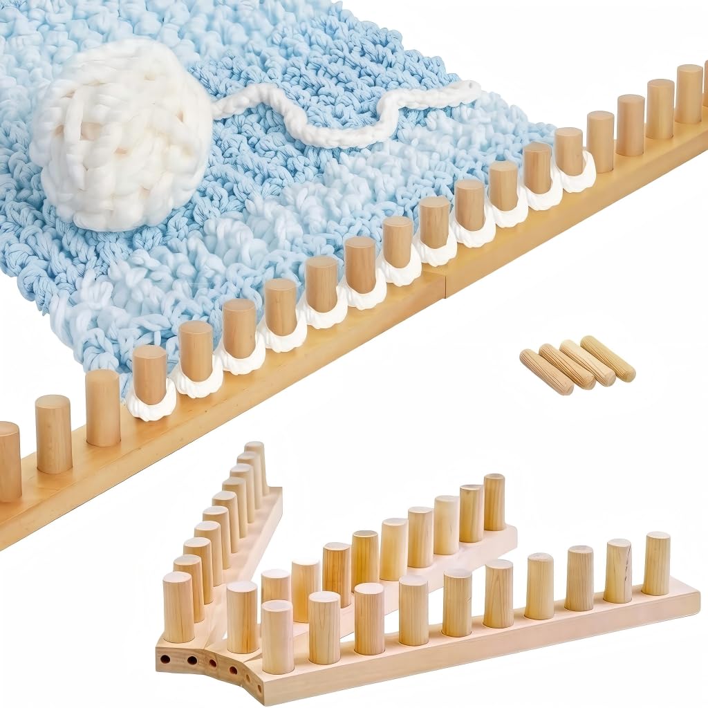 チャンキーニット 編物一揃いの道具 木製 編み機 お座敷 手編み機 チャンキーブランケット DIY 手芸 お手てお手伝いさん 未経験者向け かぎ針不必要 飾り気の無い 物の具不必要 精神的な統合式 手作り 室内装飾 差し上げ物