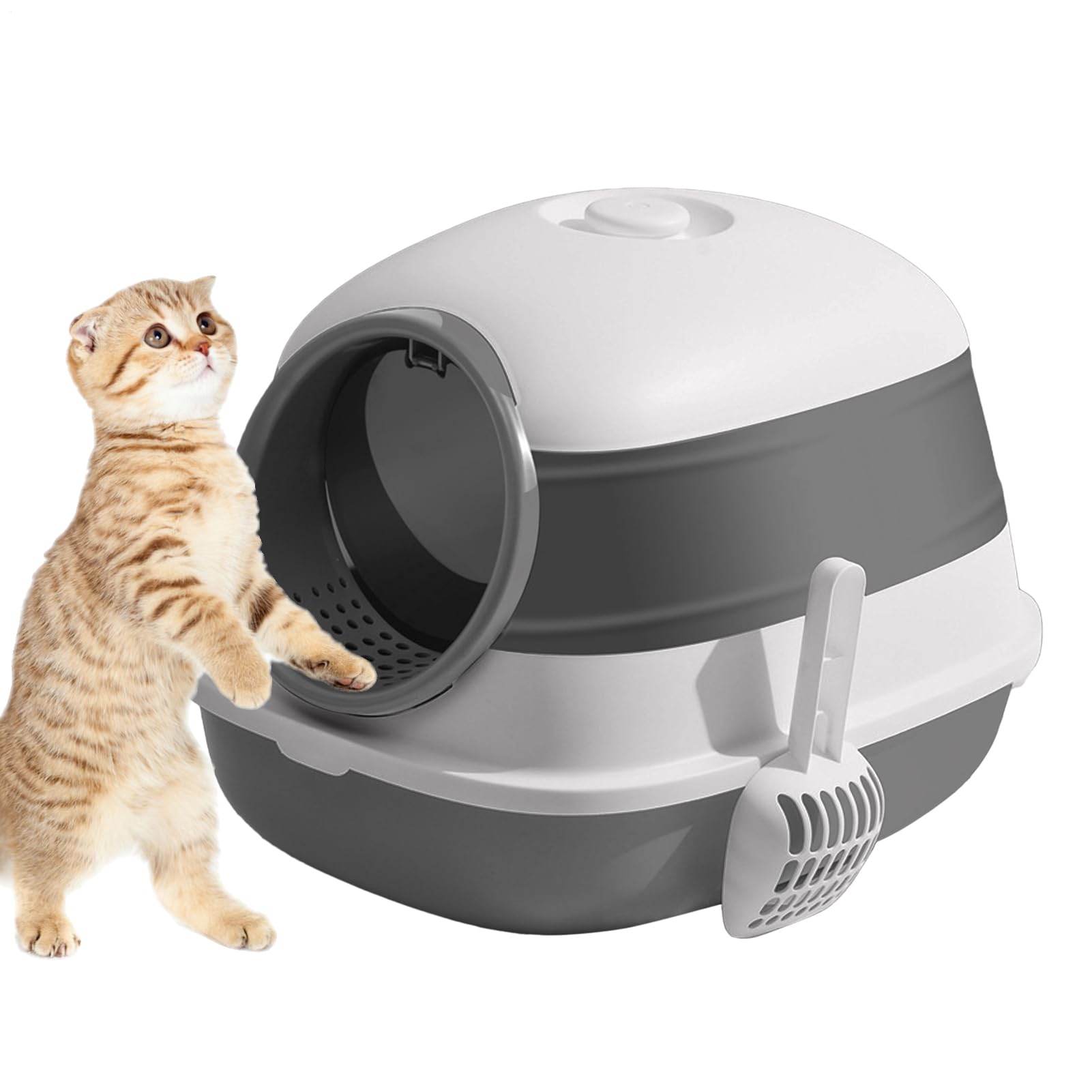 子猫用猫トイレ, 密閉式消臭折りたたみペットトイレ, スクープ付き蓋付き高辺猫トイレ, ペット 用 屋外 使用 家庭 用 アパート 用 旅行 用|Verve Collection