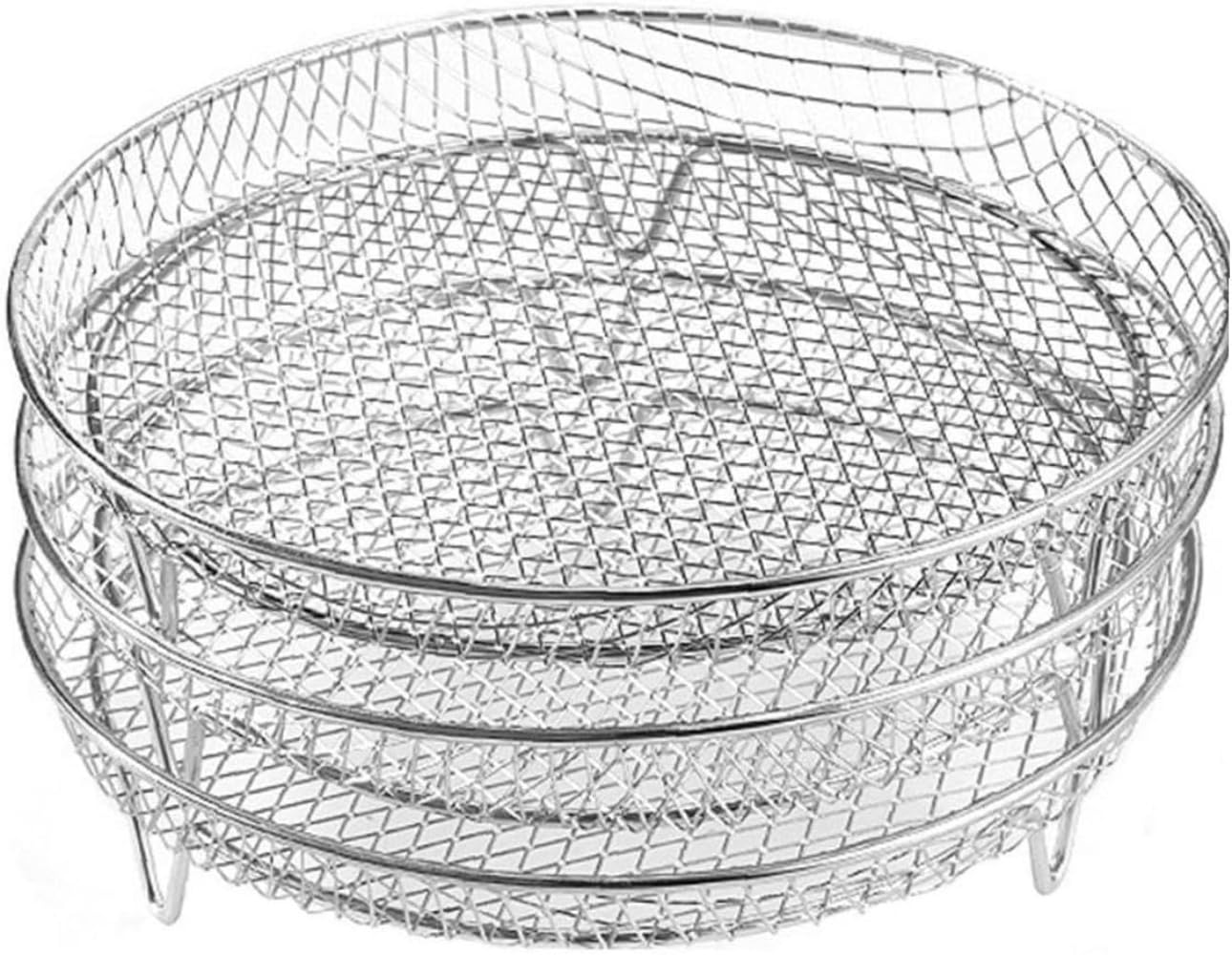 エアフライヤー用ラック 積み重ね可能 脱水器ラック ステンレス鋼 エアフライヤー バスケット トレイ アクセサリー オーブンとプレスクッカー用 ()｜Verve Collection
