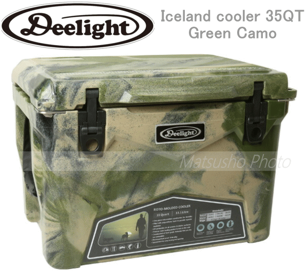 ディーライト Deelight アイスランド クーラーボックス 35QT 31.1L Iceland cooler 35QT-Green Camo  送料無料 当店一番人気