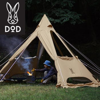 【ポイント最大47.5倍7/19日20時から】DOD テント ワンポールテント 冬仕様 冬キャンプ 焚き火 レンコン窓 ウォール生地 ポリコットン生地 アウトドア キャンプ レンコンテント2M T3-736-TN メーカー直送【NEW】|べりはやっ!店