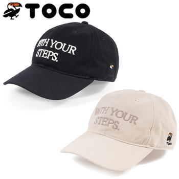 トコ キャップ 帽子 オールシーズン コットン生地 着脱式汗止めテープ 2色 ブラック アイボリー TOCO WITH YOUR STEPS. 6パネルキャップ THT004 メーカー直送