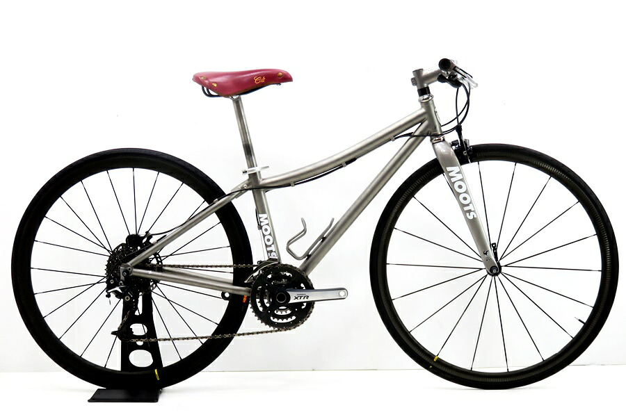 ★★【中古】ムーツ MOOTS 年式不明 チタン クロスバイク C-T355mm 3×9速 グレー カーボンフォーク
