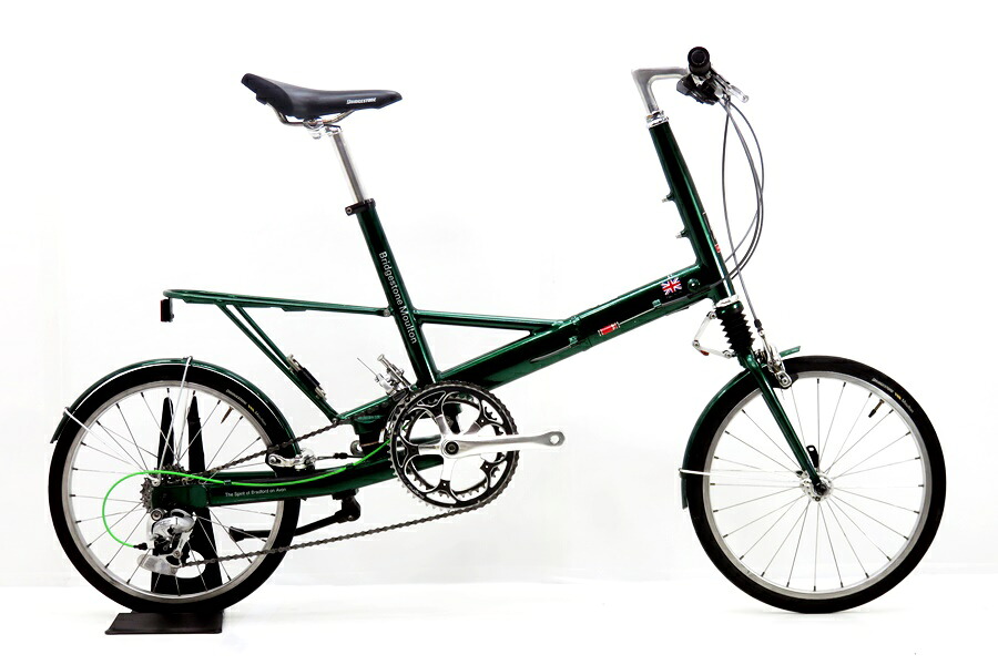★★【中古】ブリヂストン BRIDGESTONE×ショッピングセンター英トン MOULTON 年式曖昧模糊たる 軽銀 小みち車 自動自転車 17in C-T430粍 2×9速 緑であること