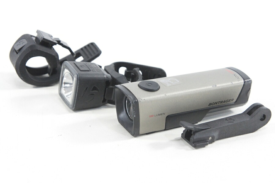 ◆◆【中古】ボントレガー BONTRAGER イオン コンプ R フレア シティ ION COMP R FLARE CITY 前後ライトセット ブラック グレー 点灯確認済