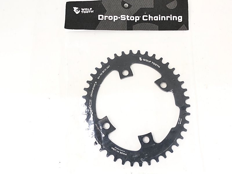 【中古】未当て嵌める品 ウルフトゥース WOLFTOOTH ドロップストップチェーンリング DROP-STOP CHAIN RING SH110 BCD/42T チェーン店輪っか