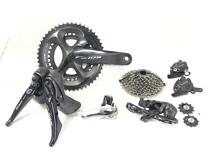 【中古】シマノ SHIMANO 105 ST-R7020 2x11S FC-R7000 50-34T/165粍 機械類式 油圧DISC コンポセット 〇【割り引き】
