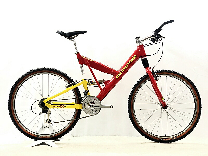 【中古】ジャンク キャノンデール CANNONDALE Super V Active 1000 1996年 フルサス 26in マウンテンバイク 大いさ曖昧模糊たる 赤いこと マウンテンバイク-自転車・サイクリング
