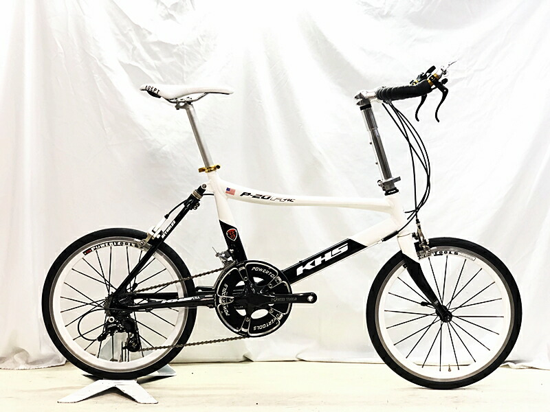 【中古】 ケーエイチエス KHS P-20 RAC 2009年 ミニベロ 小みち車 20in 黒いこと/白いこと 【切り詰め】