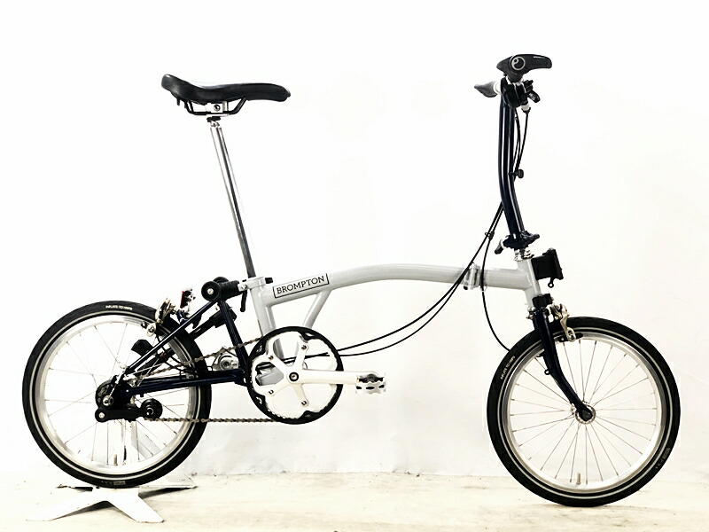【中古】美品 ブロンプトン BROMPTON S3L 2017年 フォールディングバイク 折り畳み銀輪 16in 薄墨色