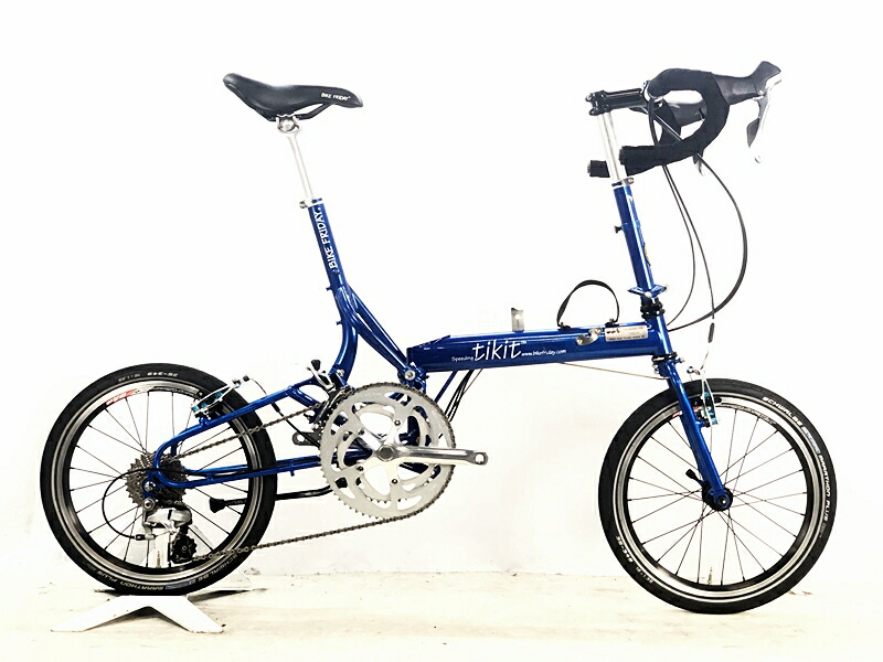 【中古】美品 自動二輪車フライデー BIKE FRIDAY ティキット TIKIT 2014年 105 フォールディングバイク 折り畳み銀輪 16in 砂糖菓子青色