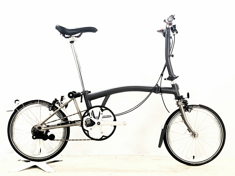 【中古】美品 ブロンプトン BROMPTON S2L-X 2020年 スーパーライトフレーム 構成成分チタン 折り畳み銀輪 16in グラファイトメタリック