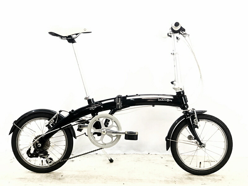 【中古】ダホン DAHON 曲線状の形 CURVE D7 2014年 フォールディングバイク 折り畳み銀輪 16in オプシディアンブラック