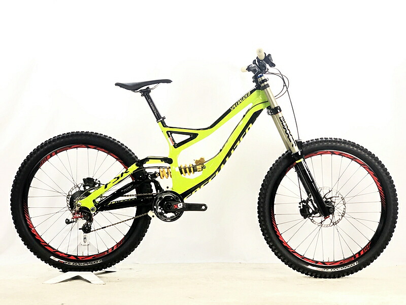 【中古】●訳アリ SPECIALIZED DEMO 8 II 2014年 SRAM X0 フルサス 26インチ DH マウンテンバイク Mサイズ グロスブラック/ハイパーグリーン |ベリーグッドストア