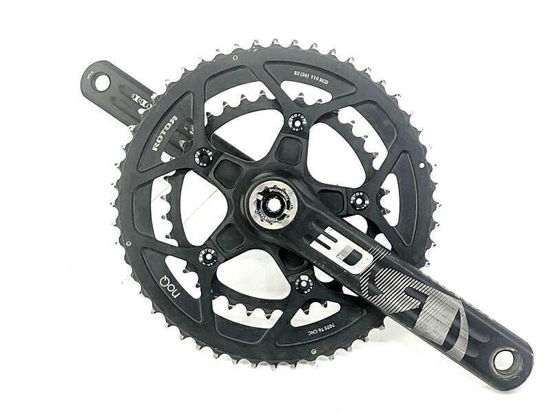 【中古】ローター ROTOR 3D30 noQチェーンリング PCD110mm 52-36T 170mm 30mm軸 クランクセット 8,628円