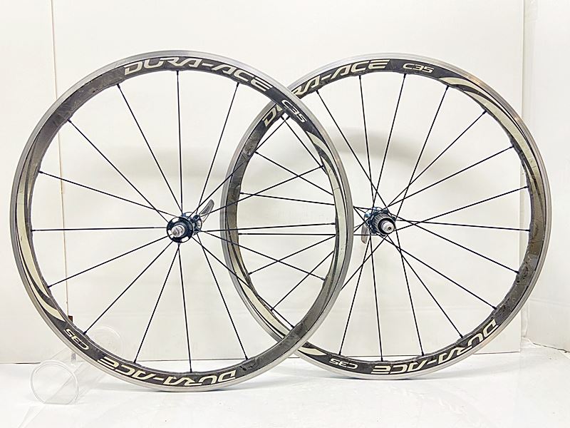 【中古】シマノ SHIMANO デュラエース DURA-ACE WH-9000 C35 ホイールセット シマノフリー 11速 リムブレーキ クリンチャー カーボンラップ 〇