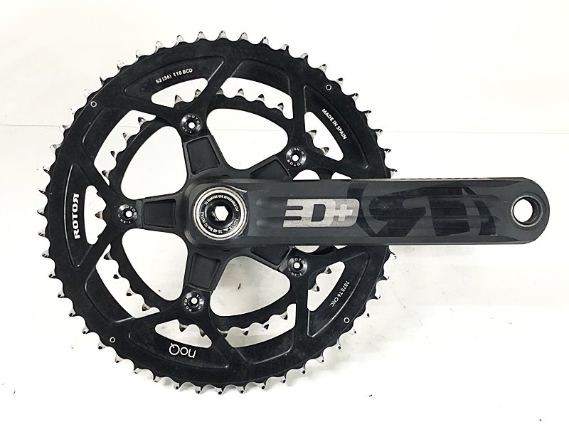 【中古】ローター ROTOR 3D+/NoQチェーンリング 3D+/NoQ 52/36T/172.5mm クランクセット｜ベリーグッドストア