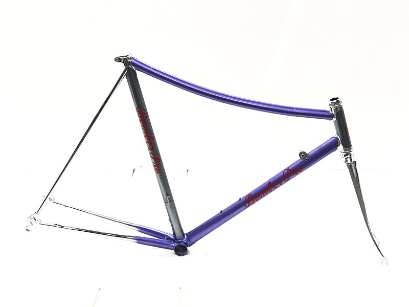 【中古】ボンバープロ BOMBER PRO クロモリ ファニー ロードバイク CR-MO FUNNY ROAD フレームセット PURPLR/GREY 55サイズ