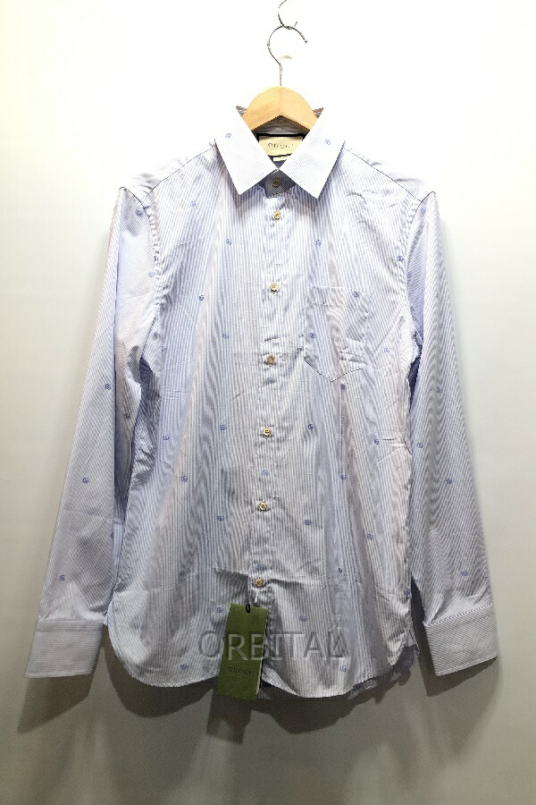 楽天市場】GUCCI(グッチ) ストライプ 半袖シャツ トップス ロゴ刺繍