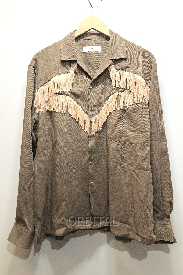 【中古】経堂) トーガヴィリリース TOGA VIRILIS フリンジシャツ Viyella fringe shirt 大きさ46 TV242-FJ306 赤銅色