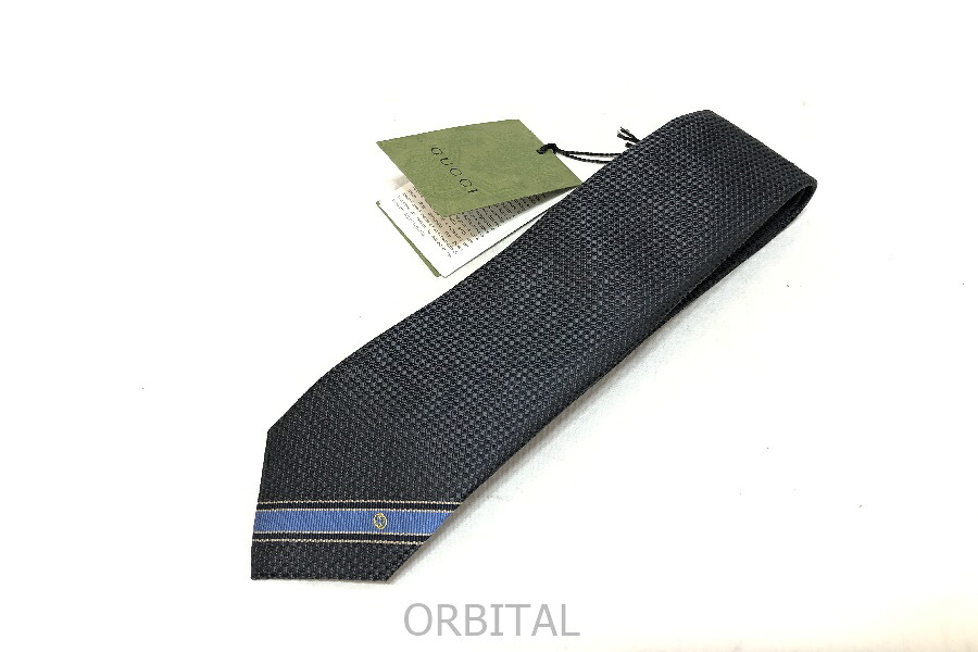 【中古】経堂) グッチ GUCCI シルク ジャガード ネクタイ インターロッキングG 643945 4E002 イタリア製