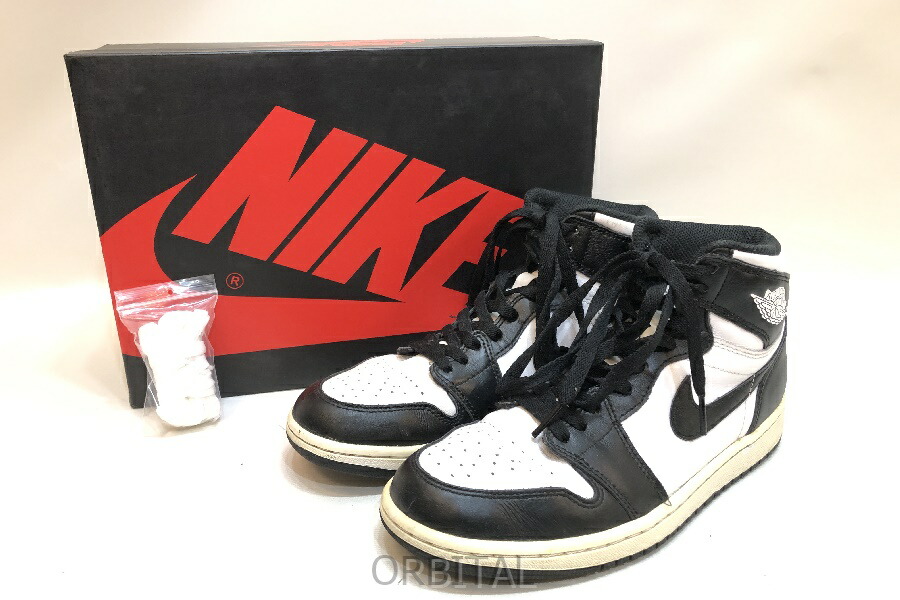 【中古】経堂) ナイキ NIKE エアジョーダン1 レトロ ハイ OG Air Jordan 1 スニーカー ブラック サイズ26 *劣化有観賞用