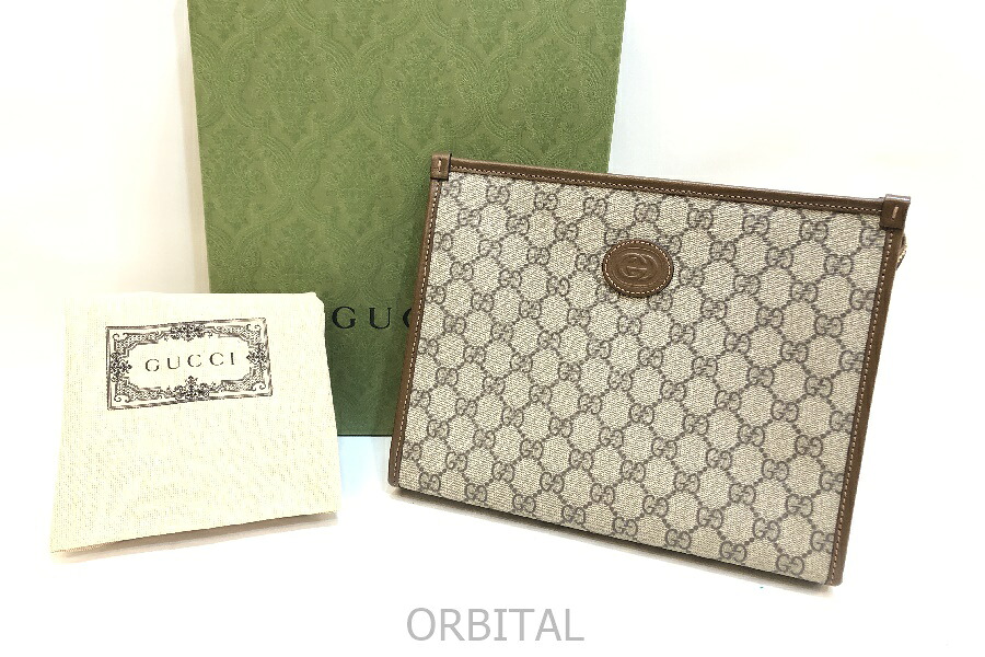 【中古】経堂) グッチ GUCCI クラッチペダル御徒面子 インターロッキングG 672945-0416 GG柄 美品 御徒面子 ラグジュアリー 鞄 二番め御徒面子
