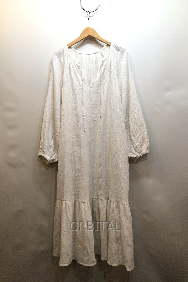 【中古】経堂)サラマリカ Sara mallika コットンガーゼ ロングドレス 0204451SX1 定価29,700円 レディース ホワイト サイズS ワンピース｜ベリーグッドストア