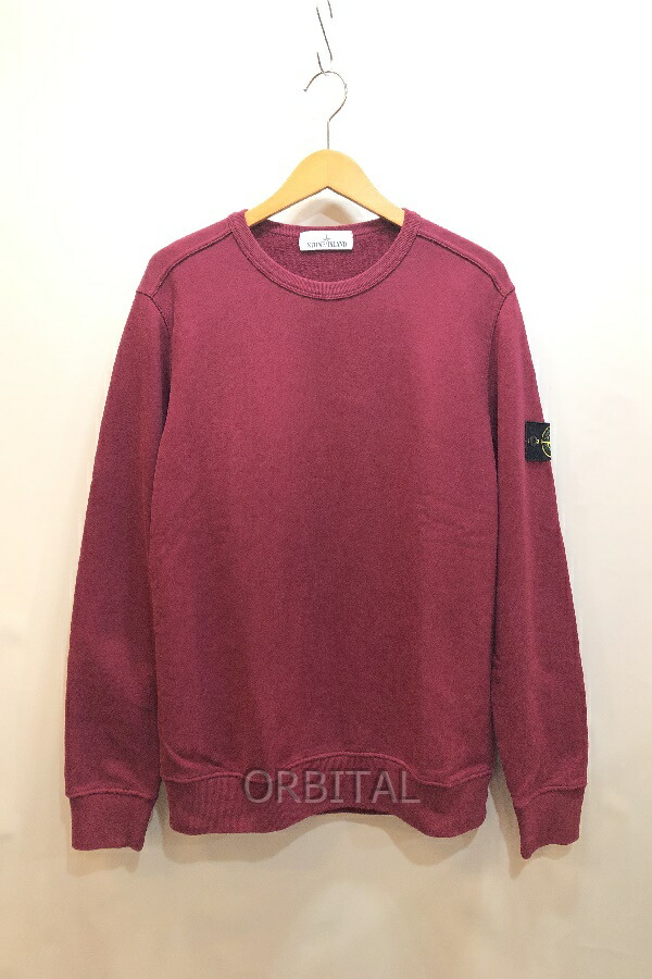 【中古】経堂) ストーンアイランド STONEISLAND 労働者の一団のど首 汗水 調教師 18AW 691562720 大きさL シミ有 トップス エンジ