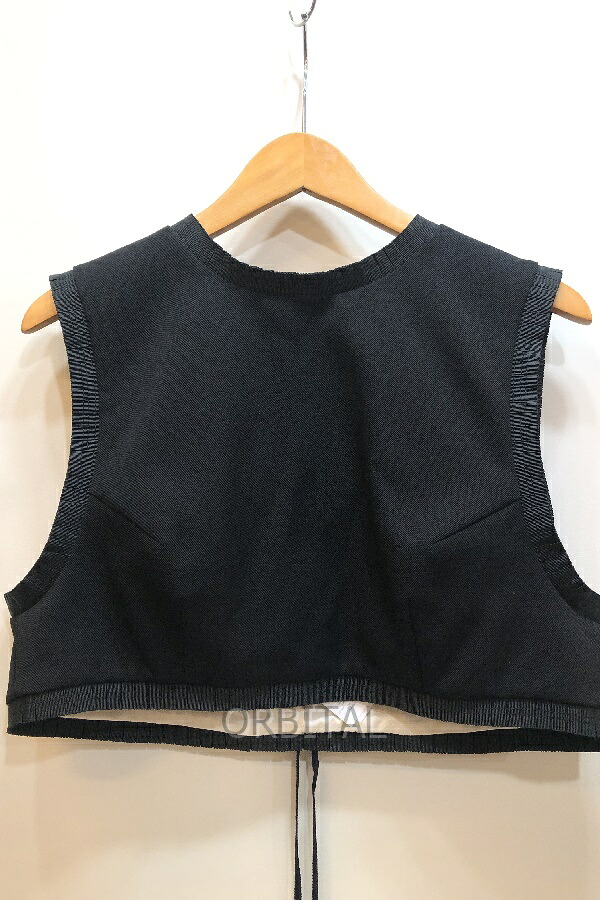 【中古】経堂) ENFOLD エンフォルド 22SS FINE WOOL ギャバビブ ショートベスト 300FS130-0150 ブラック｜ベリーグッドストア