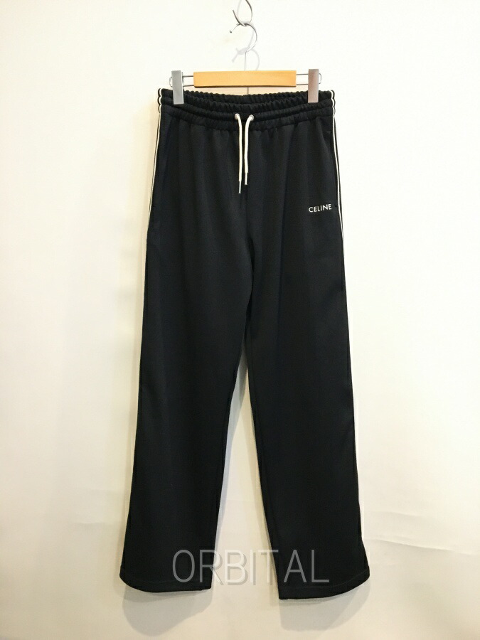 【中古】双生児玉) CELINE セリーヌ トラックスーツパンツ ダブルフェイスジャージー 2Z412121O 黒いこと メンズ XS 通貨価値159,500円 国内定め事