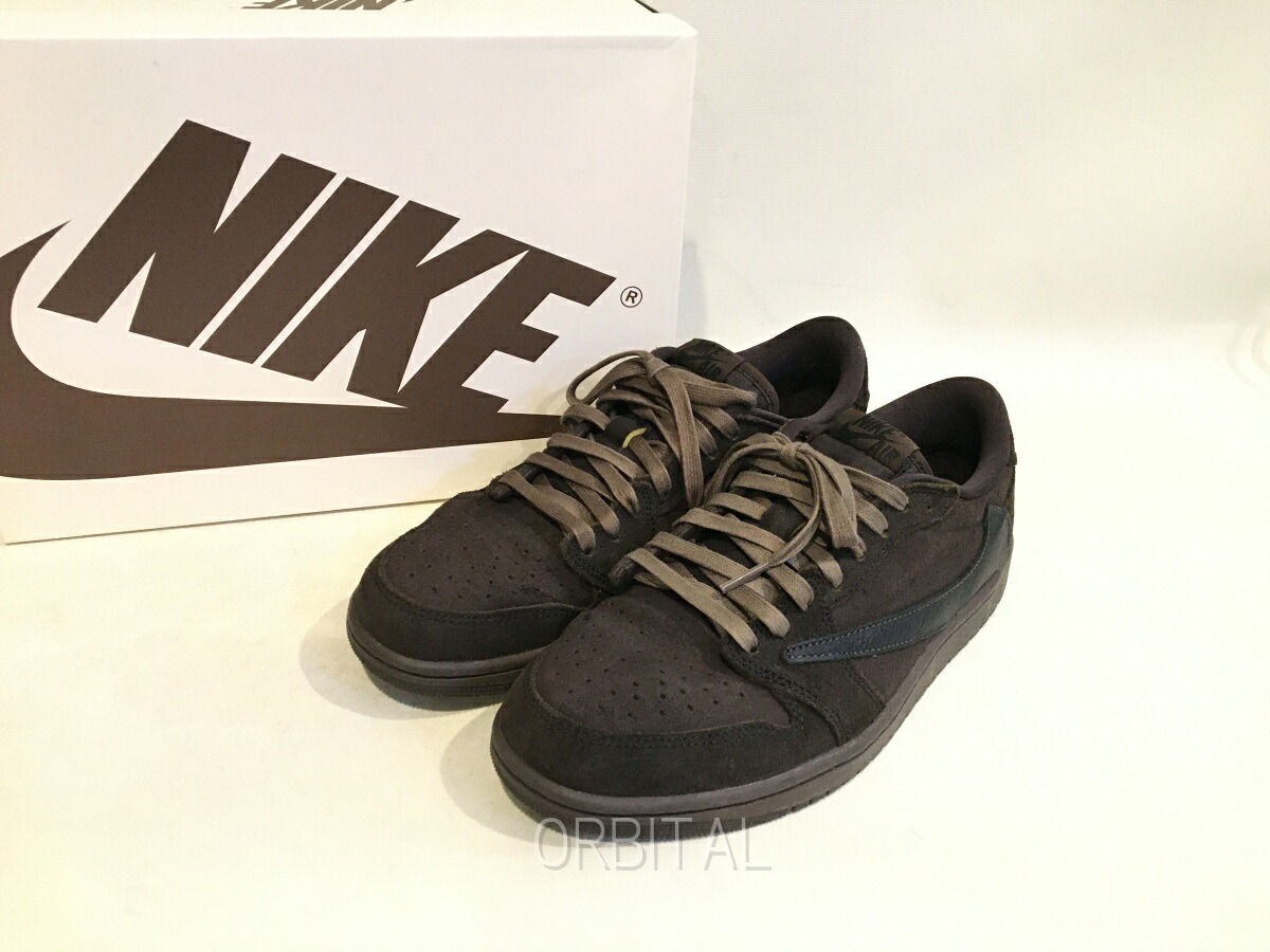 【中古】二子玉)トラヴィススコット &times; ナイキ Travis Scott &times; Nike AIR JORDAN 1 LOW OG "VELVET BROWN" DM7866-202 メンズ 26.5cm｜ベリーグッドストア