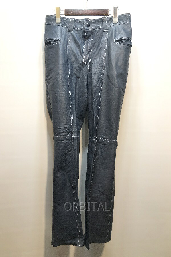 【中古】経堂) ミドリカワ Midorikawa リバーシブル レザー パンツ REVERSIBLE LEATHER PANTS 定価15万 MID22SS-P05