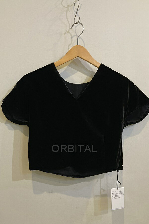 【中古】二子玉)BOWTE×ESTNATION バウト 24SS 未使用 別注スカラップブラウス ベロア 定価77,000円　レディース F