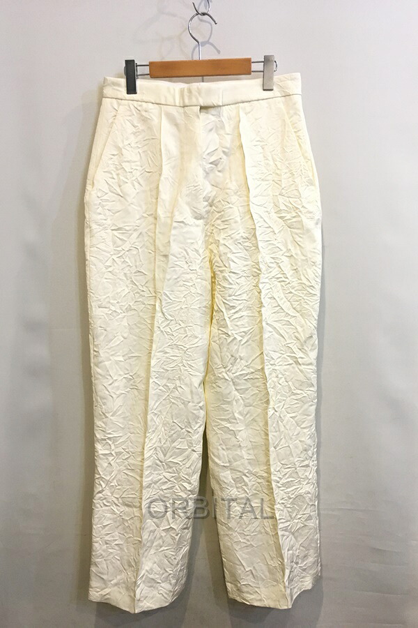 【中古】二子玉)TOMMY HILFIGER トミーヒルフィガー 未使用 ワッシャー加工ピンタックワイドテーラードパンツ 定価66,000円 レディース 34
