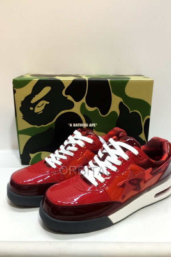 【中古】代官山) A BATHING APE アベイシングエイプ ROADSTA ロードスタ エナメル 赤いこと スニーカー 29糎 ベイプスタ