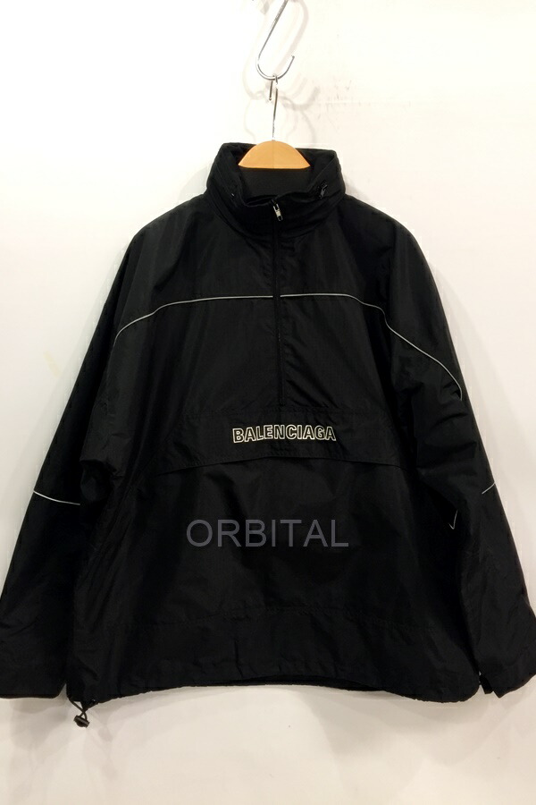 【中古】代官山)BALENCIAGA バレンシアガ1 国内置き目 556229 ロゴタイプ刺しゅう パーカパーカー 黒いこと 大きさ46 ティーシャツ 上衣