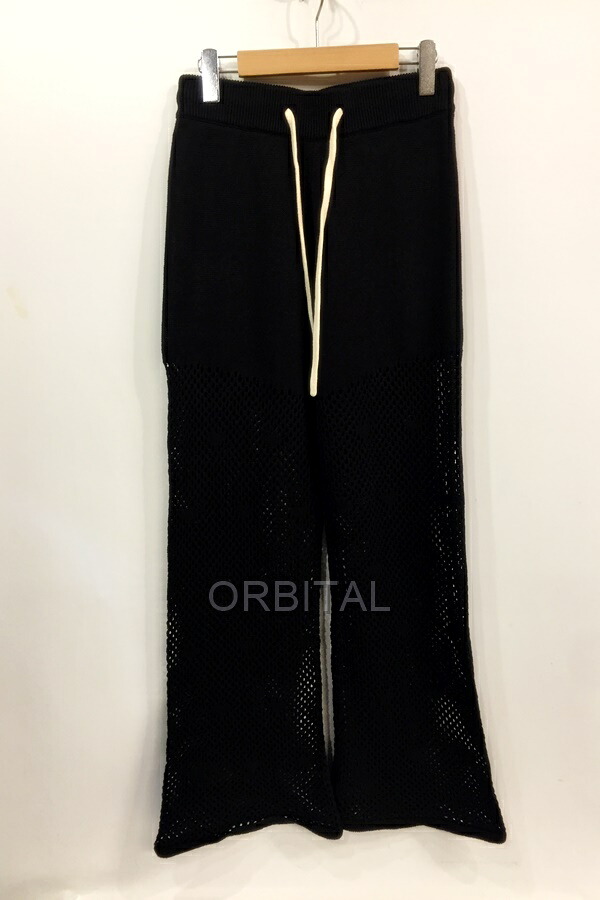 【中古】代官山)NKNIT ンニット heart mesh pants ハートメッシュニット ブラック サイズ2 コットン ペーパー イージーパンツ｜ベリーグッドストア