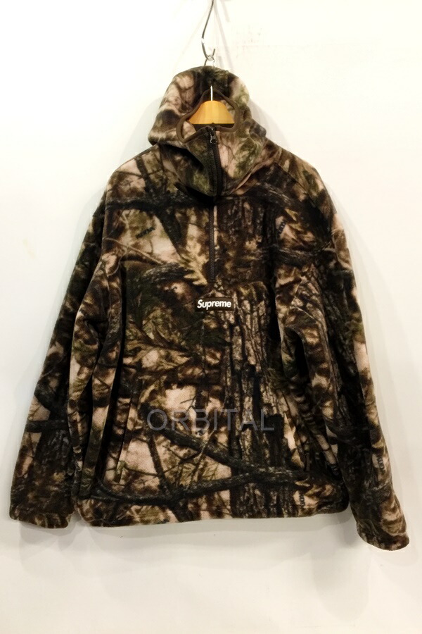 【中古】代官山)シュプリーム Supreme 25FW Polartec Face Mask Half Zip Hoodie Camo ポーラテック フェイスマスク ハーフジップ XL