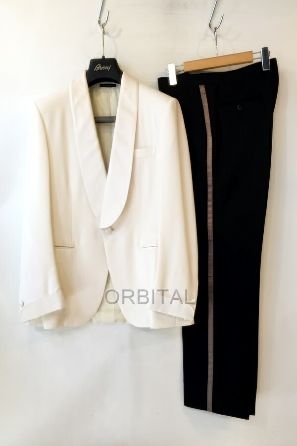 【中古】代官山)Brioni ブリオーニ 75th anniversary ブラックタイ 晩さん会上衣 セットアップ 白いこと×黒いこと 大いさ48