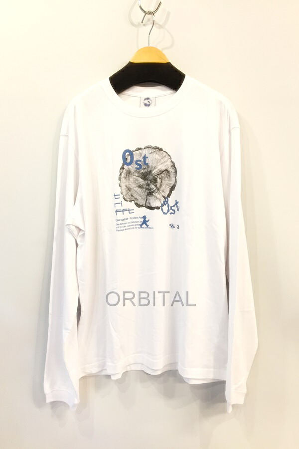 【中古】代官山)SAN SAN GEAR サンサンギア プリント ロングスリーブTシャツ ホワイト サイズ4 クルーネック プルオーバー
