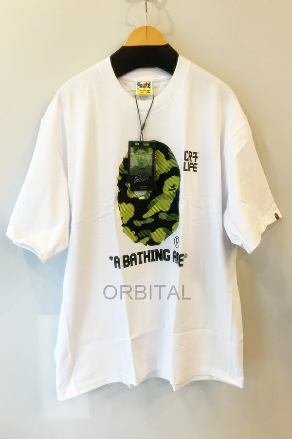 【中古】代官山)A BATHING APE x Cristiano Ronaldo CR7 LIFE CAMO ティーシャツ 白いこと 大いさ2XL アベイシングエイプ 下げ札付き添い人