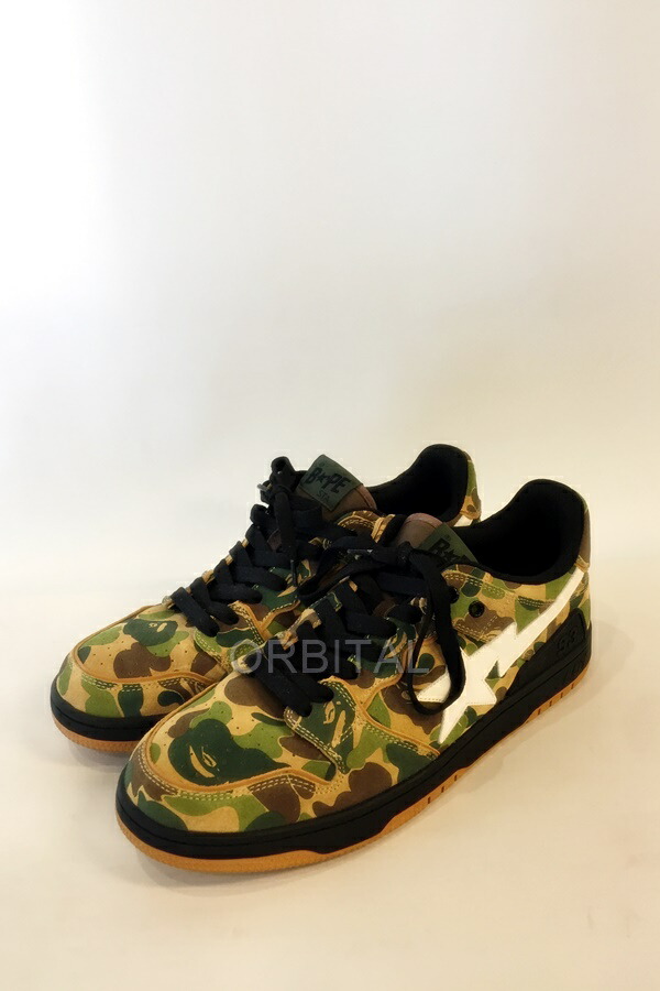 【中古】代官山) BAPE A BATHING APE SK8 STA ABC CAMO GREEN ベイプ 家鴨柄 メンズ スニーカー 大きさ29糎