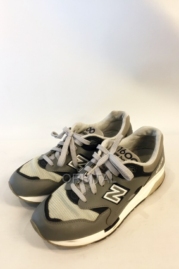 【中古】代官山)NEW BALANCE コマーシャル1600LG  ニュー平衡にする なめし革 メッシュ 置き目とり捨てる スニーカー 薄墨色 大きさ25.5糎