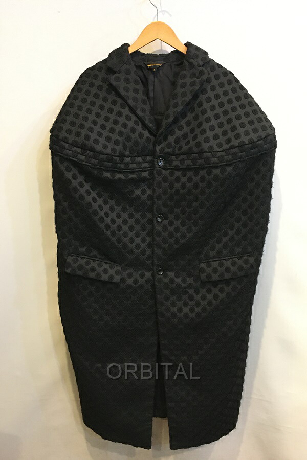 【中古】二子玉) COMME des GARCONS コムデギャルソン jacquard cylinder jacket ドットジャガード ポンチョコート AD2024 メンズ L
